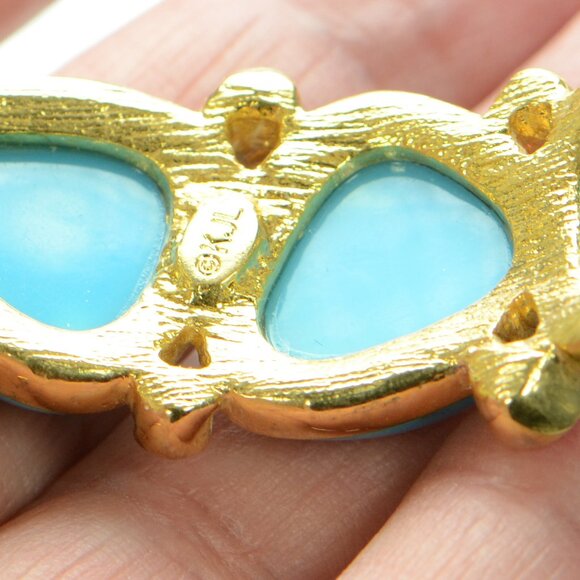 Kenneth Jay Lane Crystal & Triangle Cabochon Hinged Bracelet - Picture 6 of 6